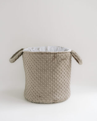 Spielzeugkorb aus Minky Material - Braun - Kinderzimmer Aufbewahrungskorb