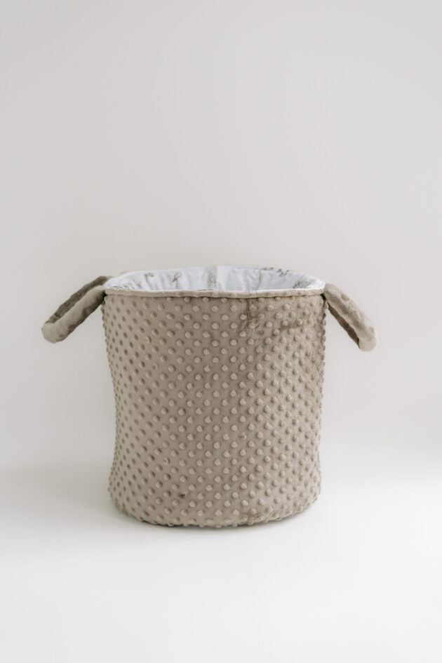 Spielzeugkorb aus Minky Material - Braun