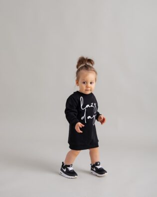 Sweatkleid Schwarz Lazy Day