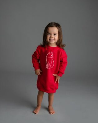 Sweatkleid Rote Katze