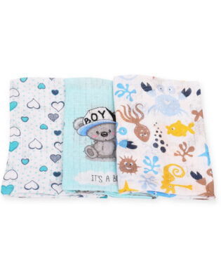 10 Stück Stoffwindeln Mullwindeln Spucktücher mit buntem Aufdruck für Baby 70×80 cm 100% Baumwolle Flanell