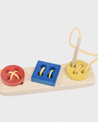Buntes Fädelspiel - Motorikspielzeug aus Holz für Kinder ab 3 Jahre