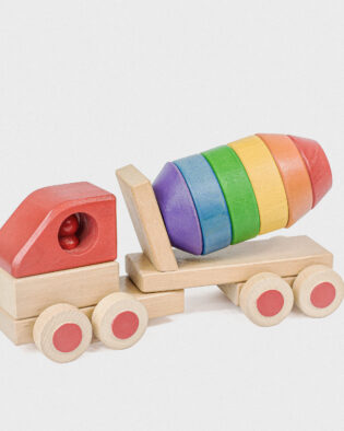 Holzauto -Spielzeug Betonmischer aus Holz für Kinder ab 1 Jahr