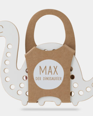 Hölzernes Schnürspielzeug Montessori - Max der Dinosaurier –für Kinder ab 3 Jahre