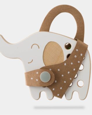 Hölzernes Schnürspielzeug Montessori - Der Elefant – hölzernes Schnürspielzeug ( Kleine )